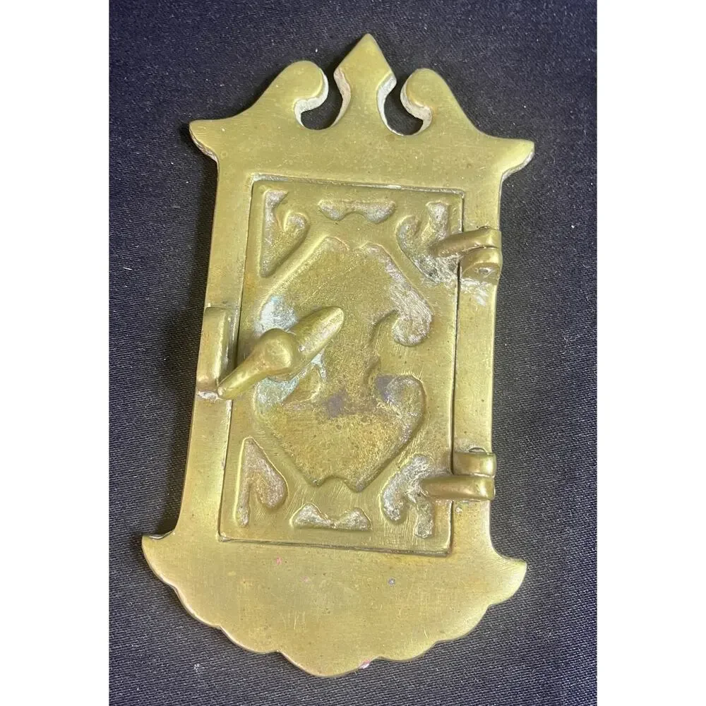Antique Brass Speakeasy Peephole Door Viewer Hinged Window 9